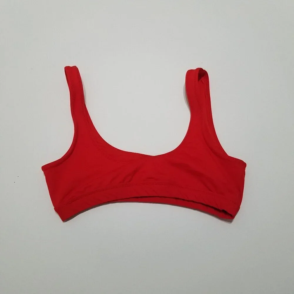 SKIMS Tank Bikini Top Unlined Red Size S
